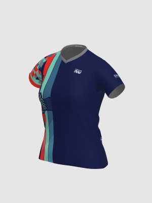 Podiumwear Women's Silver Short Sleeve MTB Jersey - NEW FABRIC 2025!