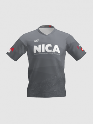 Podiumwear Men's Silver Short Sleeve MTB Jersey - New Fabric 2025!