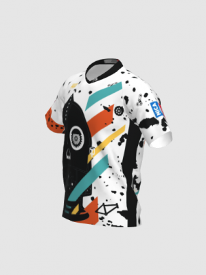 Podiumwear Men's Silver Short Sleeve MTB Jersey - New Fabric 2025!