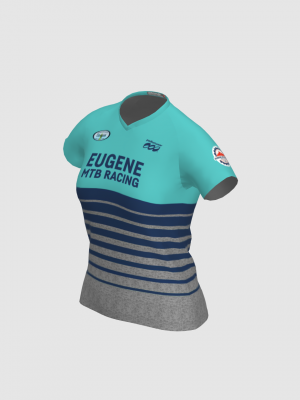 Podiumwear Women's Silver Short Sleeve MTB Jersey - NEW FABRIC 2025!