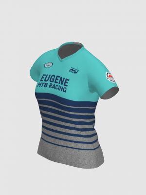 Podiumwear Women's Silver Short Sleeve MTB Jersey - NEW FABRIC 2025!