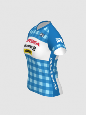 Podiumwear Women's Silver Short Sleeve MTB Jersey - NEW FABRIC 2025!
