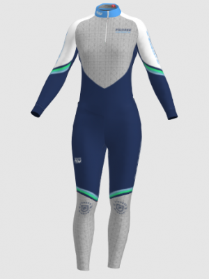 Podiumwear Women's Silver Two-Piece Race Suit