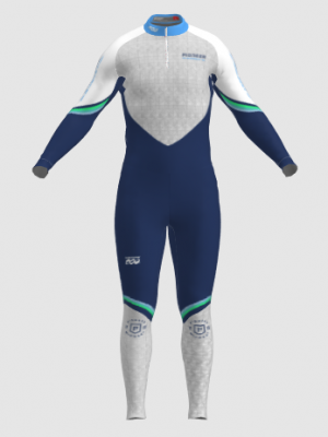 Podiumwear Unisex Silver Two-Piece Race Suit