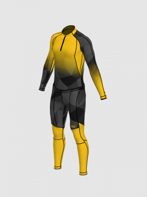 Podiumwear Unisex Gold Two-Piece Race Suit