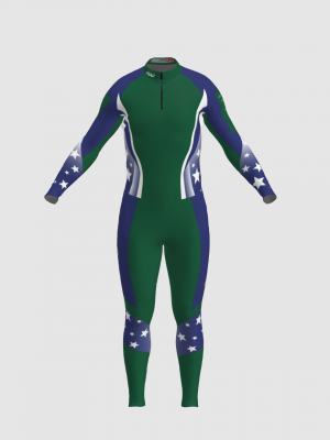 Podiumwear Unisex Silver Two-Piece Race Suit