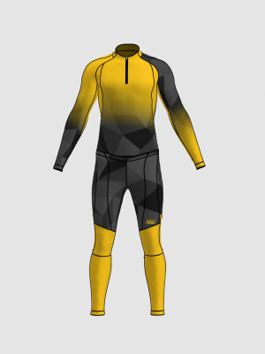 Podiumwear Unisex Gold Two-Piece Race Suit
