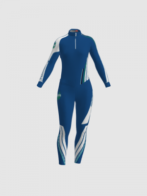 Podiumwear Women's Silver Two-Piece Race Suit