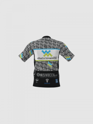 Podiumwear Men's Silver Short Sleeve MTB Jersey - New Fabric 2025!