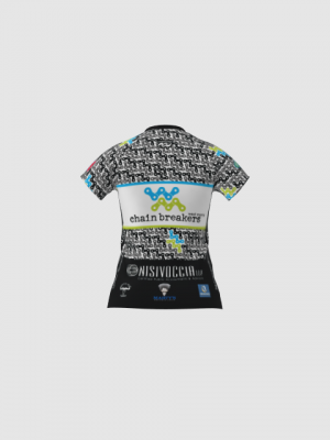 Podiumwear Women's Silver Short Sleeve MTB Jersey - NEW FABRIC 2025!
