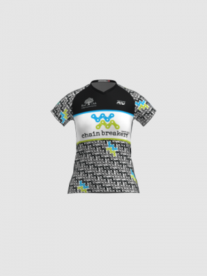 Podiumwear Women's Silver Short Sleeve MTB Jersey - NEW FABRIC 2025!