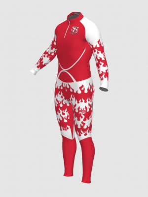 Podiumwear Unisex Silver Two-Piece Race Suit