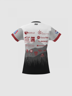 Podiumwear Women's Silver Short Sleeve MTB Jersey - NEW FABRIC 2025!