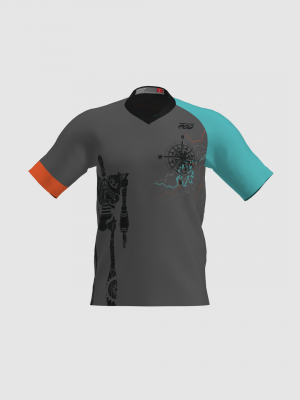 Podiumwear Men's Silver Short Sleeve MTB Jersey - New Fabric 2025!