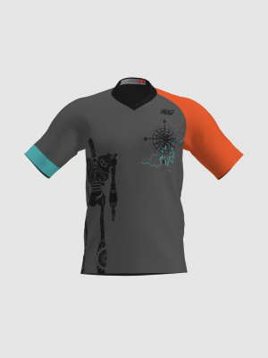 Podiumwear Men's Silver Short Sleeve MTB Jersey - New Fabric 2025!