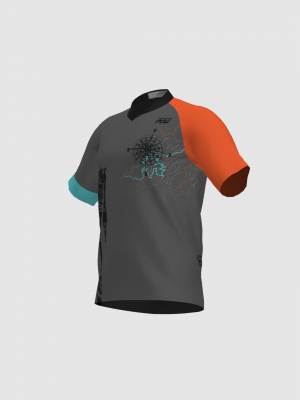 Podiumwear Men's Silver Short Sleeve MTB Jersey - New Fabric 2025!