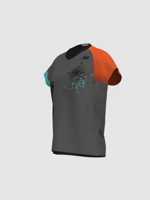 Podiumwear Women's Silver Short Sleeve MTB Jersey - NEW FABRIC 2025!