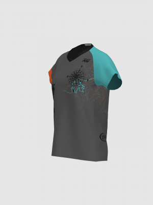 Podiumwear Women's Silver Short Sleeve MTB Jersey - NEW FABRIC 2025!