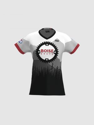 Podiumwear Women's Silver Short Sleeve MTB Jersey - NEW FABRIC 2025!