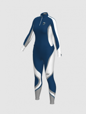 Podiumwear Women's Silver Two-Piece Race Suit