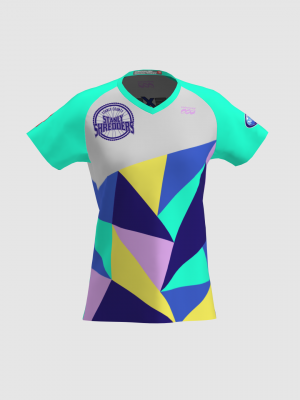 Podiumwear Women's Silver Short Sleeve MTB Jersey - NEW FABRIC 2025!
