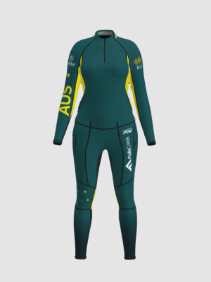 Podiumwear Women's Gold Two-Piece Race Suit