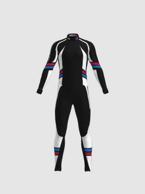 Podiumwear Unisex Silver Two-Piece Race Suit