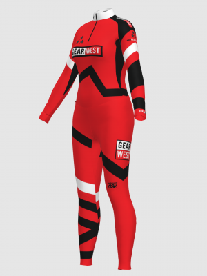 Podiumwear Women's Silver Two-Piece Race Suit