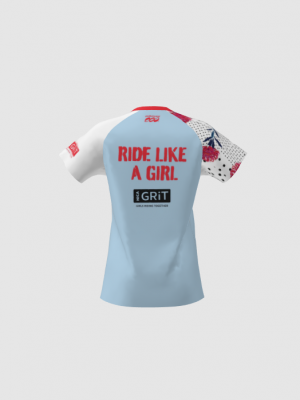 Podiumwear Women's Silver Short Sleeve MTB Jersey - NEW FABRIC 2025!