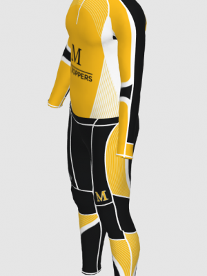 Podiumwear Unisex Gold Two-Piece Race Suit