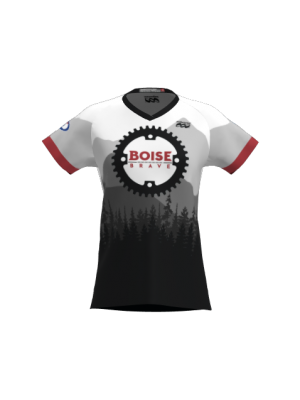 Podiumwear Women's Silver Short Sleeve MTB Jersey - NEW FABRIC 2025!