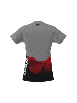Podiumwear Women's Silver Short Sleeve MTB Jersey - NEW FABRIC 2025!