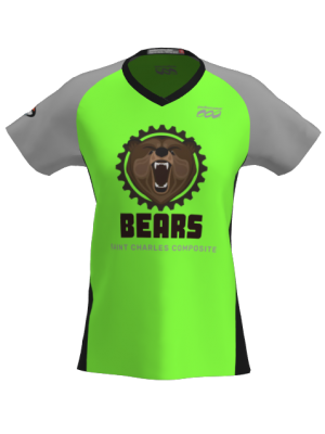 Podiumwear Women's Silver Short Sleeve MTB Jersey - NEW FABRIC 2025!