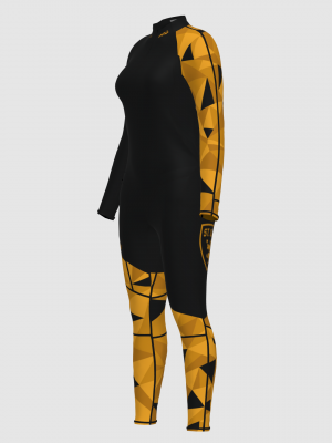 Podiumwear Women's Gold Two-Piece Race Suit