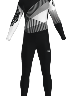 Podiumwear Unisex Silver Two-Piece Race Suit