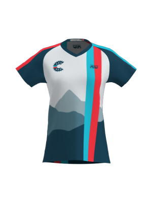 Podiumwear Women's Silver Short Sleeve MTB Jersey - NEW FABRIC 2025!