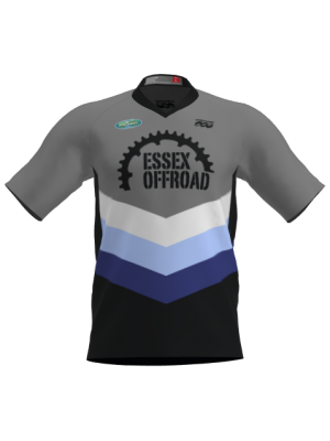 Podiumwear Men's Silver Short Sleeve MTB Jersey - New Fabric 2025!