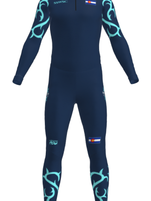 Podiumwear Unisex Silver Two-Piece Race Suit