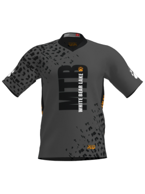 Podiumwear Men's Silver Short Sleeve MTB Jersey - New Fabric 2025!