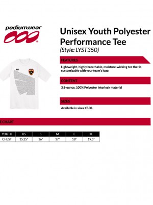 Podiumwear Unisex Youth 100% Poly Performance T-Shirt with Print