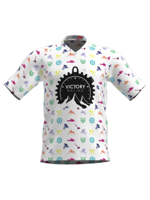 Podiumwear Men's Silver Short Sleeve MTB Jersey - New Fabric 2025!