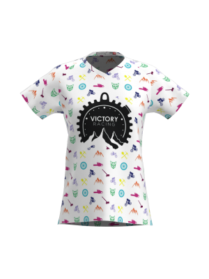 Podiumwear Women's Silver Short Sleeve MTB Jersey - NEW FABRIC 2025!
