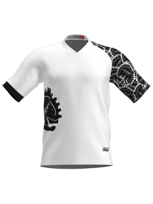 Podiumwear Men's Silver Short Sleeve MTB Jersey - New Fabric 2025!