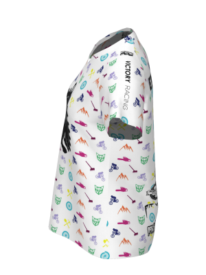 Podiumwear Women's Silver Short Sleeve MTB Jersey - NEW FABRIC 2025!