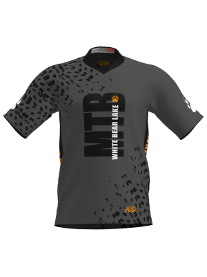 Podiumwear Men's Silver Short Sleeve MTB Jersey - New Fabric 2025!