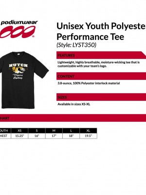 Podiumwear Unisex Youth 100% Poly Performance T-Shirt with Print