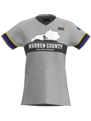 Podiumwear Women's Silver Short Sleeve MTB Jersey - NEW FABRIC 2025!