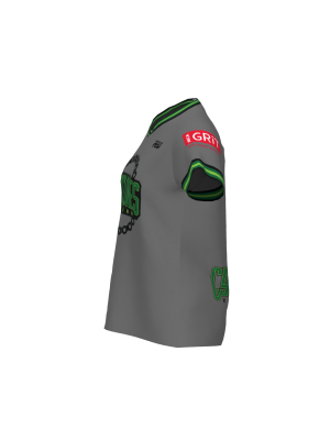 Podiumwear Women's Silver Short Sleeve MTB Jersey - NEW FABRIC 2025!