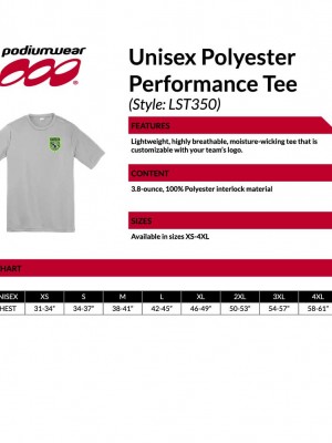Podiumwear Men's 100% Poly Performance T-Shirt with Print