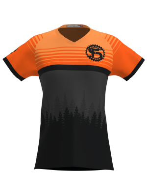 Podiumwear Women's Silver Short Sleeve MTB Jersey - NEW FABRIC 2025!